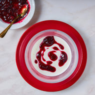 Buttermilk Panna Cotta with Red Berry Sauce