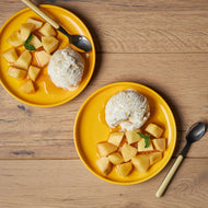 Poached Apples with Vanilla Ice Cream